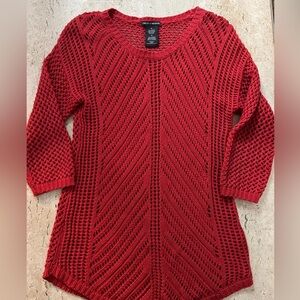 Chelsea & Theodore Crochet Knit Sweater Side Medium